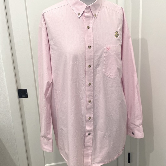 Ariat, Pro Series Dayne Pink Mini Stripe Long Sleeve Button Down Shirt |Size XXL - Picture 4 of 14